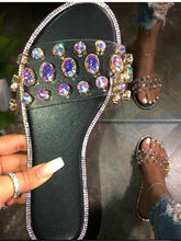 Sandalias transparentes con estampado de diamantes de imitación